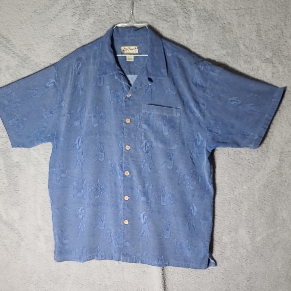 Big Dogs Blue Casual Button Down Shirt